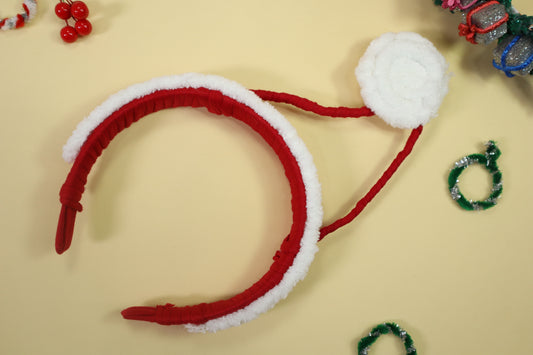 Kamule Christmas Theme Santa Applique Detailed Hairband- Red, White