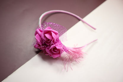 Kamule Prettiest Flora Stone Hairband -Pink