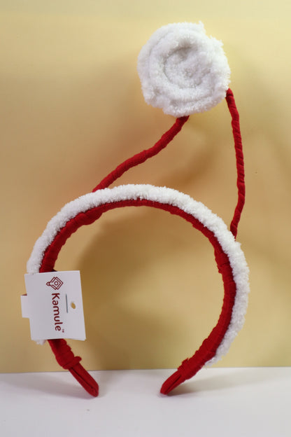 Kamule Christmas Theme Santa Applique Detailed Hairband- Red, White