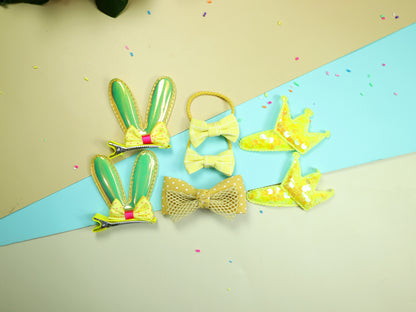 Kamule Bunny and Crown Set of 6 - Yellow