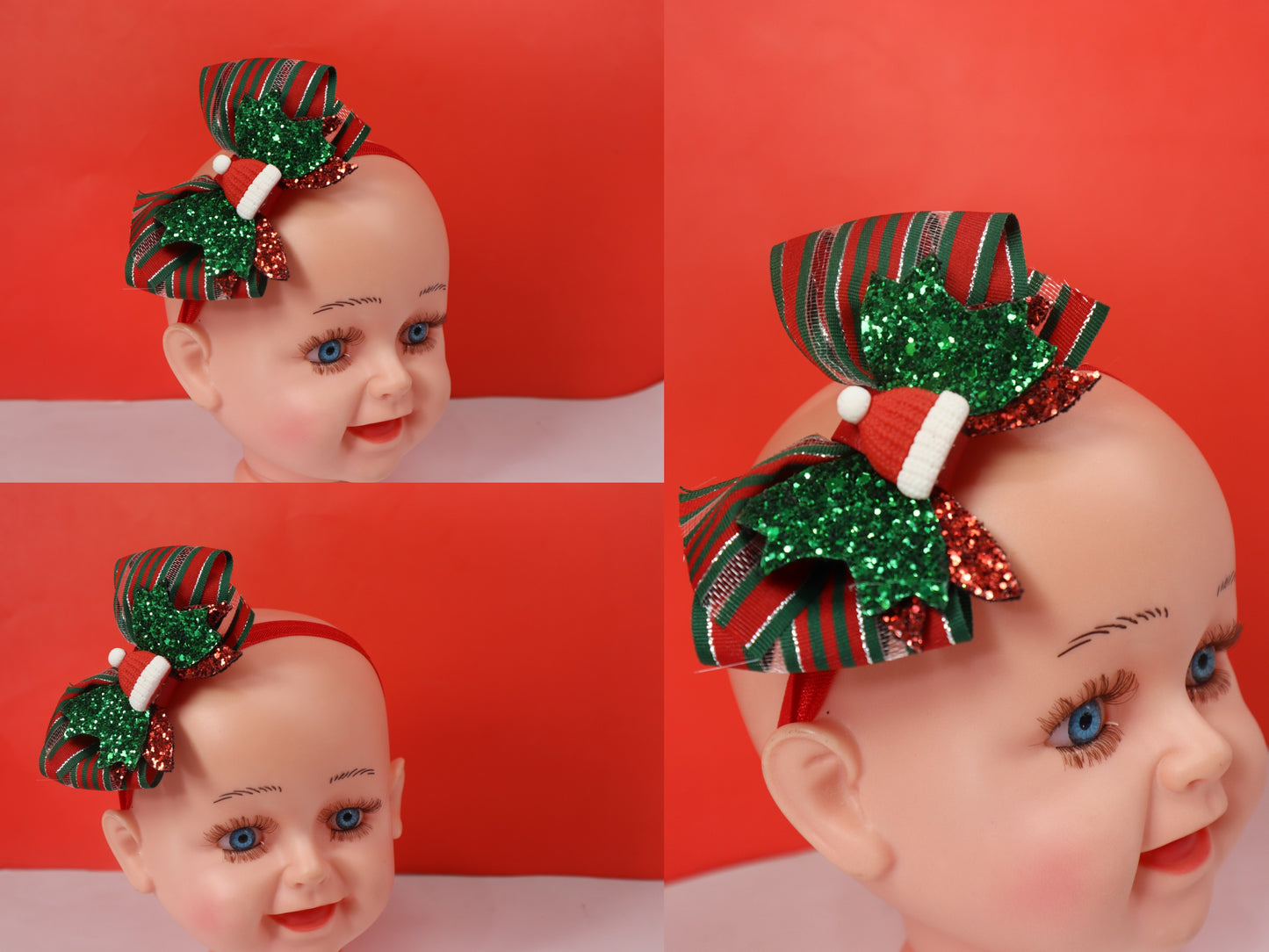 Kamule Christmas Theme Detailed Appliqued Santa Cap Headband