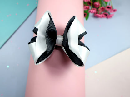 Kamule Layered Bow Detailed Hair Band  Pack of 1 -Black and White