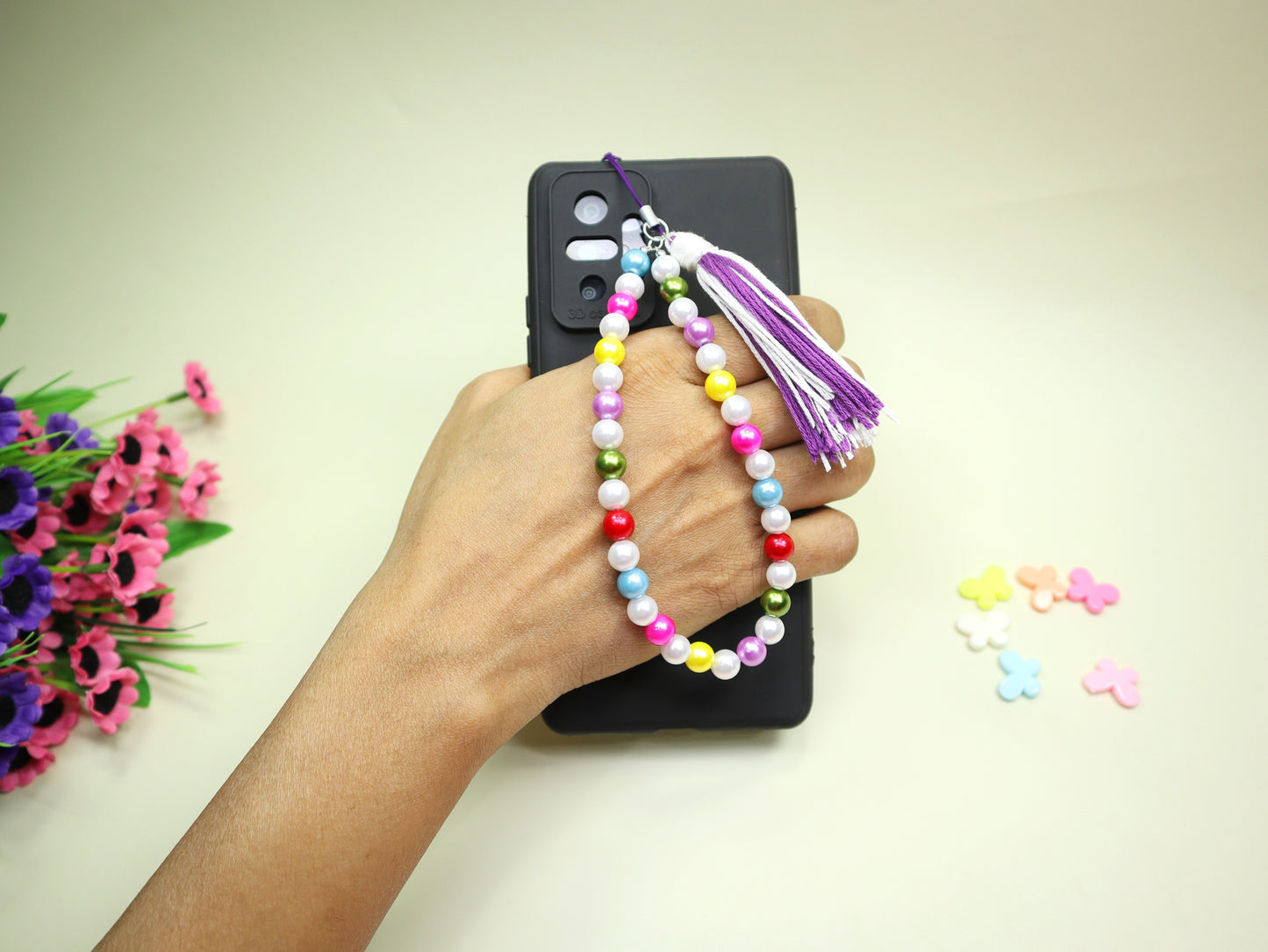 Kamule Multi colour Beaded Phone Charm